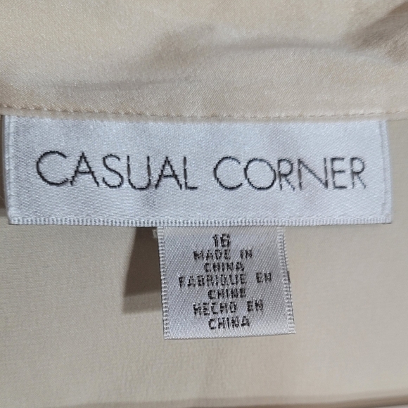 Casual Corner Silk Button Down Blouse Women Long Sleeve Career Top Size 16 Vtg - Picture 3 of 6